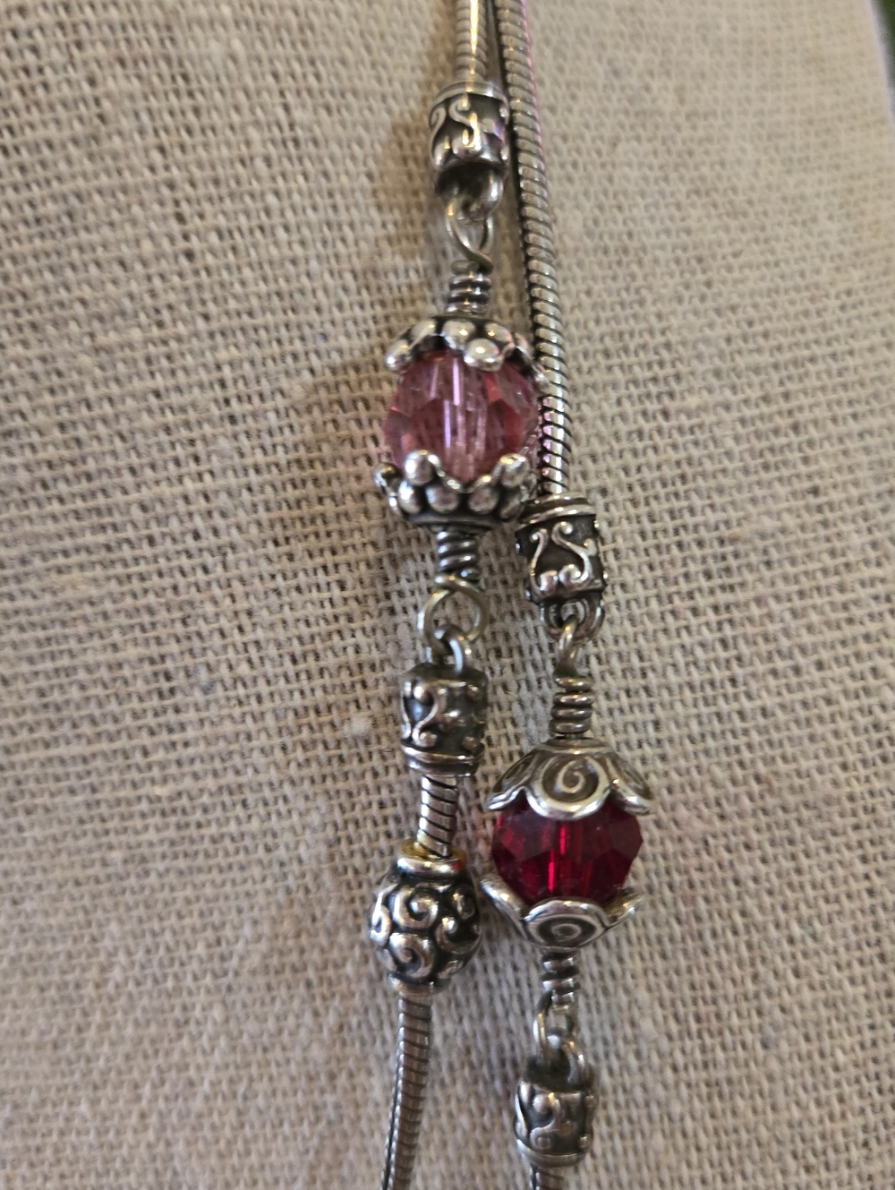 Brighton "Glass Mountain" Double Strand Necklace Silver Tone Vintage Retired - Picture 9 of 13